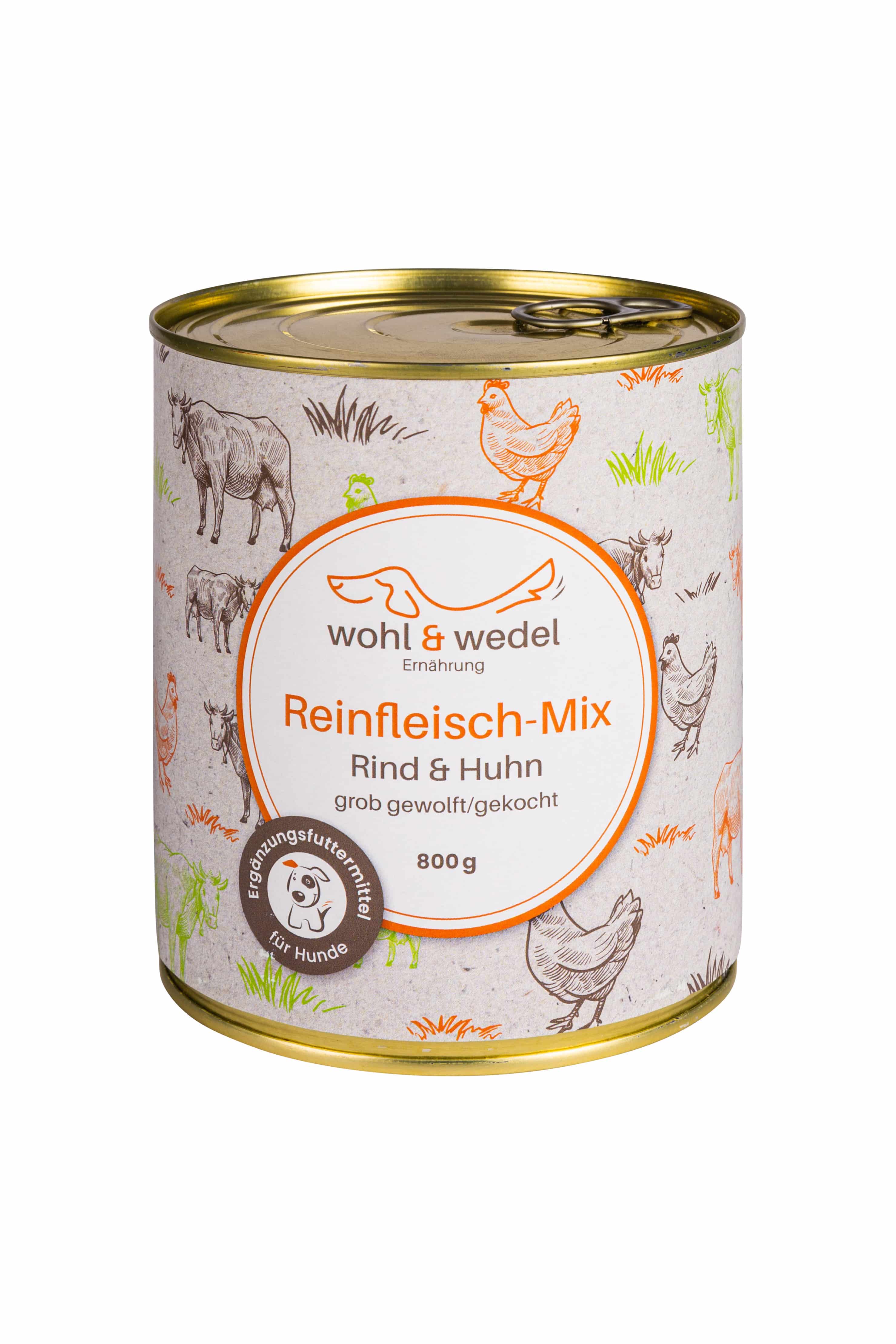 wohl & wedel Reinfleisch-Mix Rind/Huhn 800 g