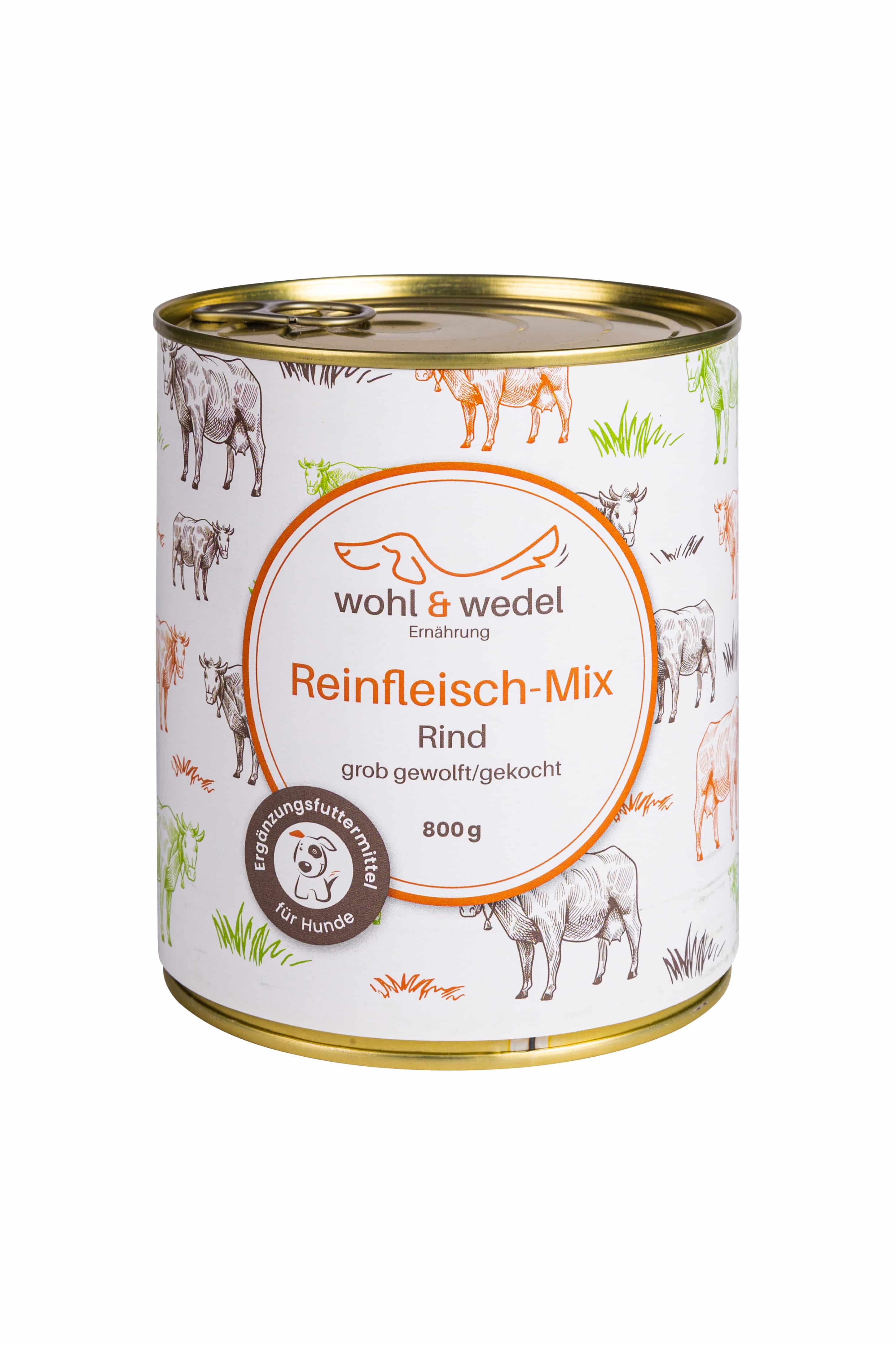 wohl & wedel BARF Fleisch-Mix Rind 800 g  